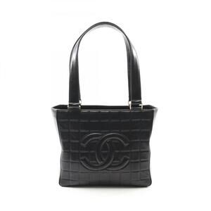 CHANEL Black Lambskin Leather Tote Bag